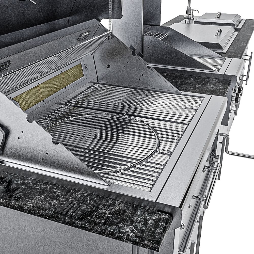 Wood Burning Combo Grill with Infrared Rear Burner