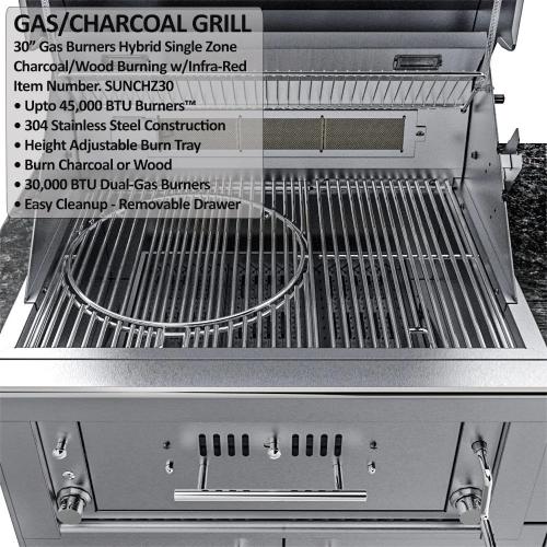 Wood Burning Combo Grill with Infrared Rear Burner