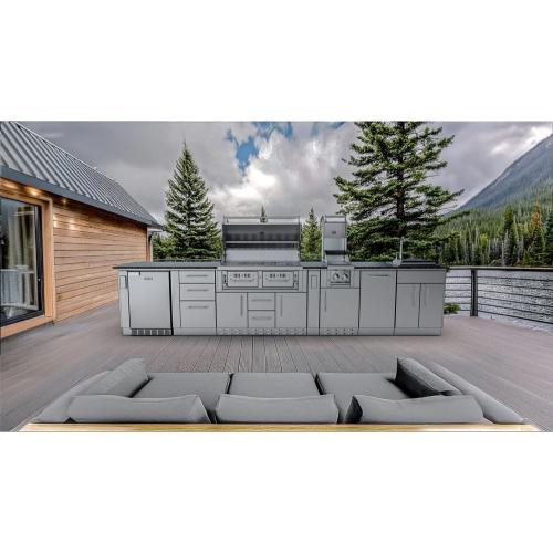 Wood Burning Combo Grill with Infrared Rear Burner