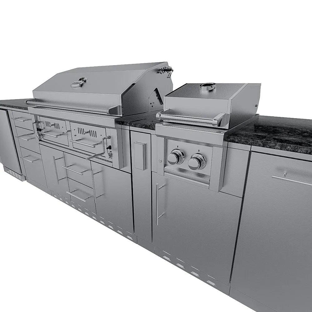 Wood Burning Combo Grill with Infrared Rear Burner