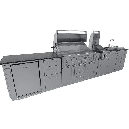 Wood Burning Combo Grill with Infrared Rear Burner