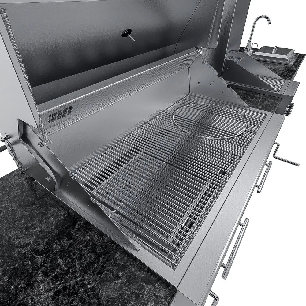 Wood Burning Combo Grill with Infrared Rear Burner