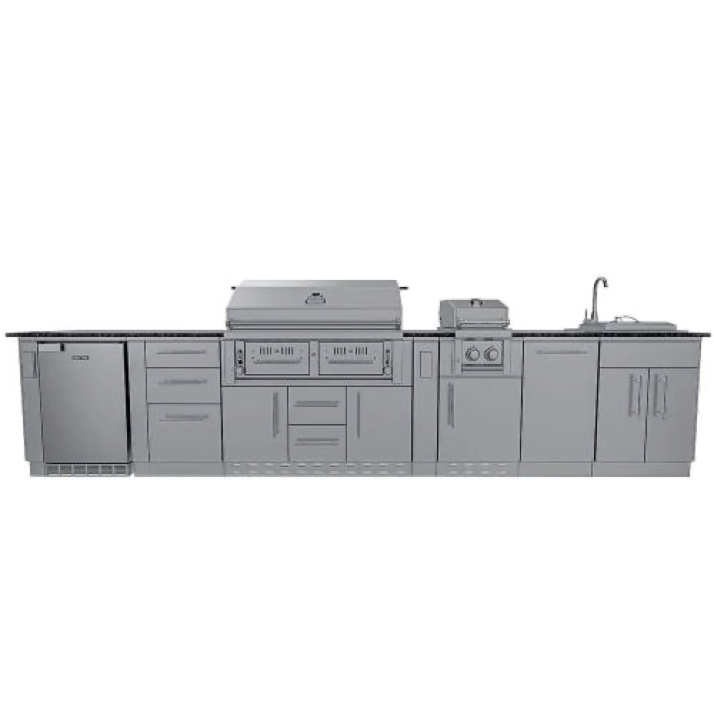 Wood Burning Combo Grill with Infrared Rear Burner