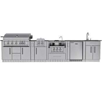 Sunstone Grills Hill Country 13 5 Foot Outdoor BBQ Island Package with Sunstone Grills Ruby Series 42 Inch 5 Burner Built In Gas Grill with Rear Infrared Burner SCPHILLCOUNTRY350