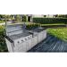 Sunstone Grills Houston 9 Foot Outdoor BBQ Island Package with Sunstone Grills Ruby Series 42 Inch 5 Burner Built In Gas Grill with Rear Infrared Burner