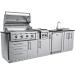 Sunstone Grills Houston 9 Foot Outdoor BBQ Island Package with Sunstone Grills Ruby Series 42 Inch 5 Burner Built In Gas Grill with Rear Infrared Burner