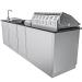 Sunstone Grills Houston 9 Foot Outdoor BBQ Island Package with Sunstone Grills Ruby Series 42 Inch 5 Burner Built In Gas Grill with Rear Infrared Burner