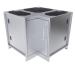Sunstone Grills 24 Inch 304 Stainless Steel BBQ Island Storage Corner Base Cabinet with Swivel Shelves
