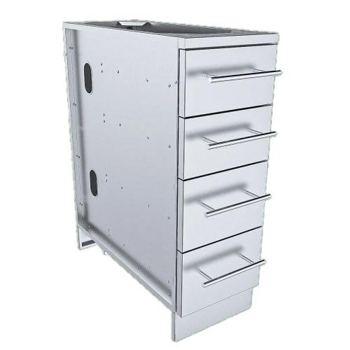 Sunstone Grills 12 Inch 304 Stainless Steel BBQ Island Storage Four Drawer Base Cabinet