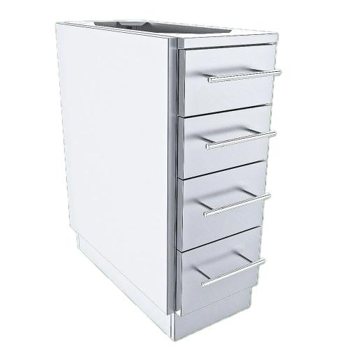 Sunstone Grills 12 Inch 304 Stainless Steel BBQ Island Storage Four Drawer Base Cabinet