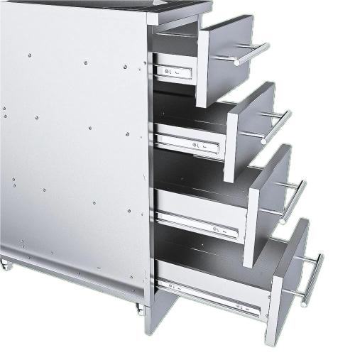 Sunstone Grills 12 Inch 304 Stainless Steel BBQ Island Storage Four Drawer Base Cabinet