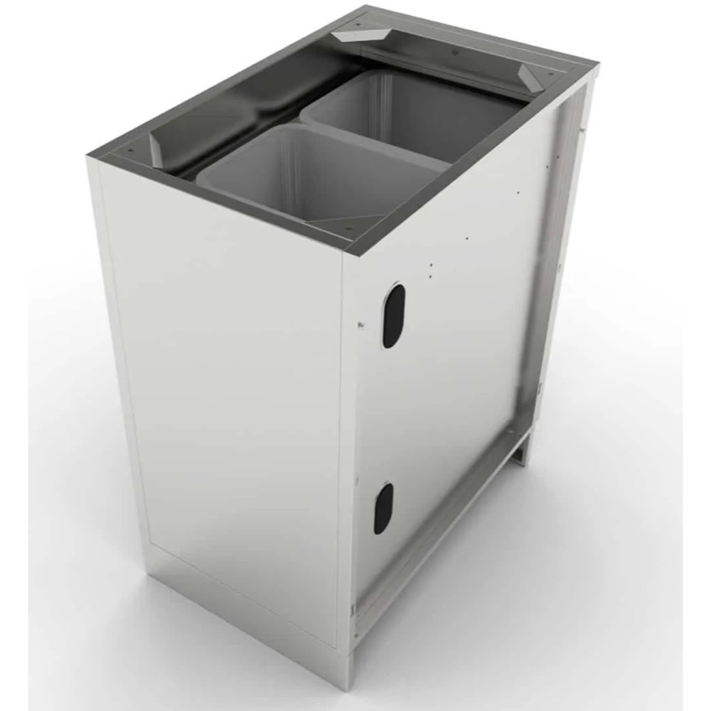 Sunstone Grills 18 Inch 304 Stainless Steel BBQ Island Storage Trash Drawer Base Cabinet