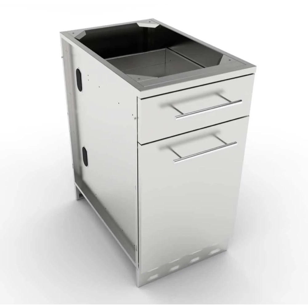 Sunstone Grills 18 Inch 304 Stainless Steel BBQ Island Storage Propane Tank Drawer Base Cabinet