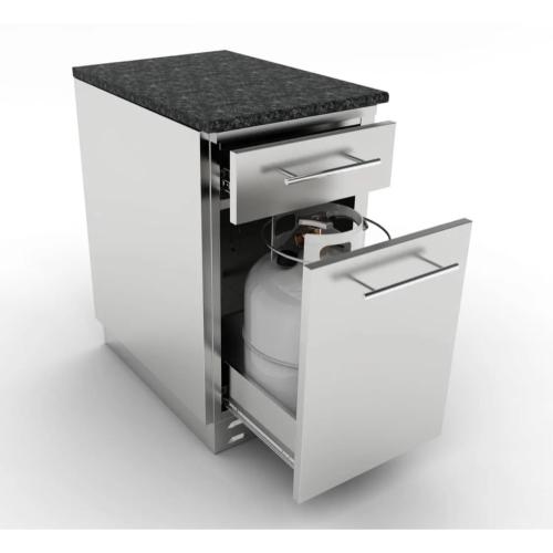 Sunstone Grills 18 Inch 304 Stainless Steel BBQ Island Storage Propane Tank Drawer Base Cabinet