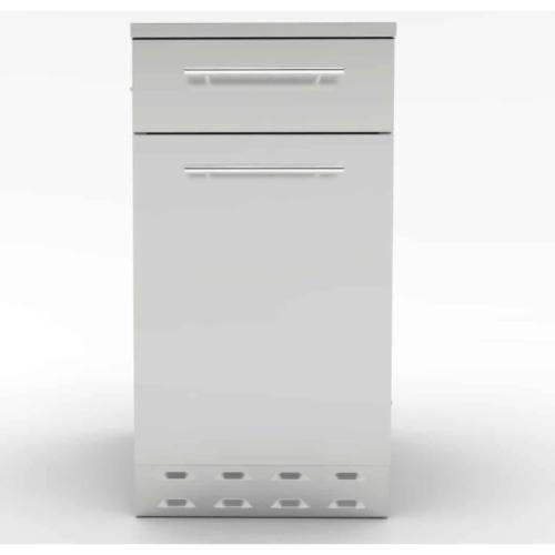 Sunstone Grills 18 Inch 304 Stainless Steel BBQ Island Storage Propane Tank Drawer Base Cabinet