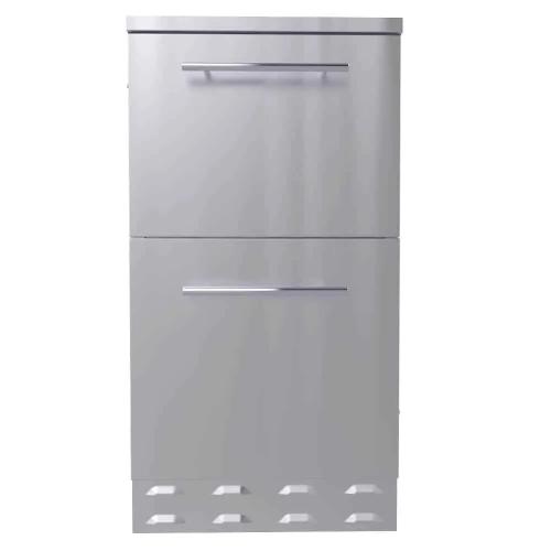 Sunstone 18 Inch 304 Stainless Steel BBQ Island Storage Paper Towel Holder  and  Ice Chest Drawer Combo Base Cabinet