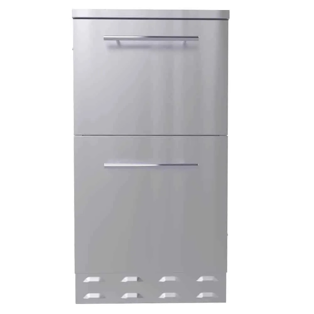 Sunstone 18 Inch 304 Stainless Steel BBQ Island Storage Paper Towel Holder  and  Ice Chest Drawer Combo Base Cabinet