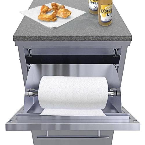 Sunstone 18 Inch 304 Stainless Steel BBQ Island Storage Paper Towel Holder  and  Ice Chest Drawer Combo Base Cabinet