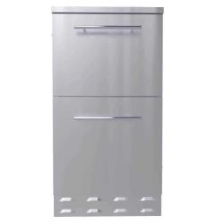Sunstone Grills 18 Inch 304 Stainless Steel BBQ Island Storage Paper Towel Holder and Ice Chest Drawer Combo Base Cabinet SBC18DPIC250