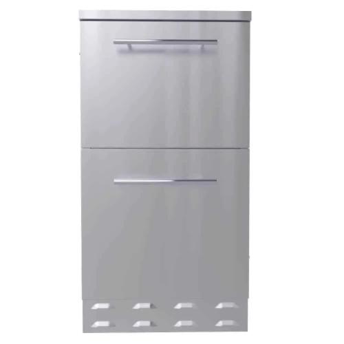 Sunstone Grills 18 Inch 304 Stainless Steel BBQ Island Storage Paper Towel Holder  and  Ice Chest Drawer Combo Base Cabinet