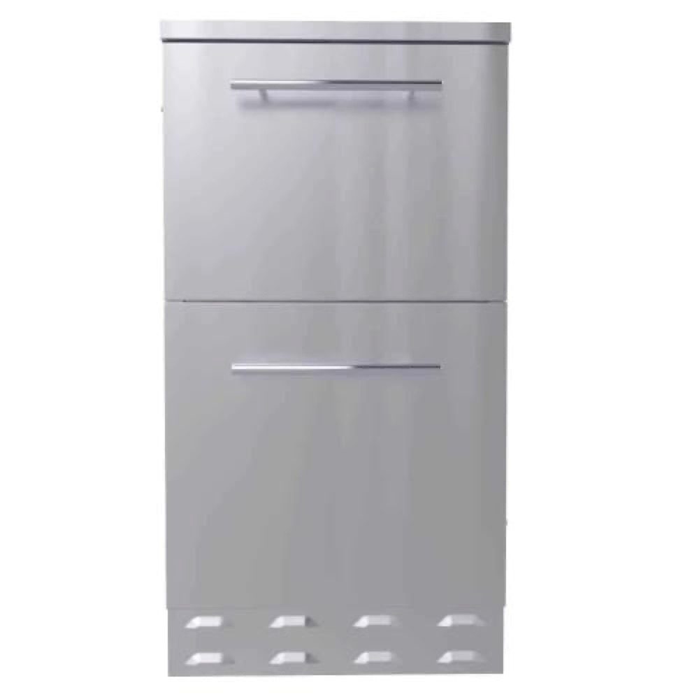 Sunstone Grills 18 Inch 304 Stainless Steel BBQ Island Storage Paper Towel Holder  and  Ice Chest Drawer Combo Base Cabinet