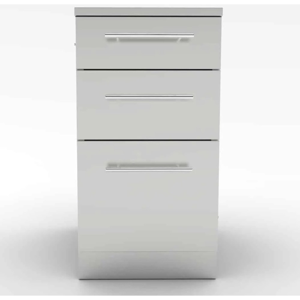 Sunstone Grills 18 Inch 304 Stainless Steel BBQ Island Storage Triple Drawer Base Cabinet