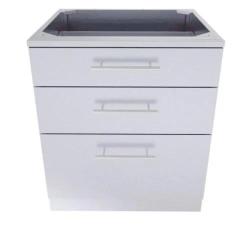 Sunstone Grills 30 Inch 304 Stainless Steel BBQ Island Storage Triple Drawer Base Cabinet SBC30STD250