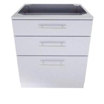 Sunstone Grills 30 Inch 304 Stainless Steel BBQ Island Storage Triple Drawer Base Cabinet SBC30STD350