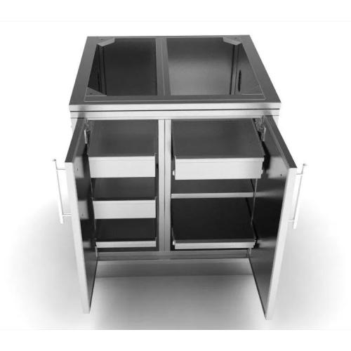 Sunstone Grills 30 Inch 304 Stainless Steel BBQ Island Weather Sealed Dry Storage Pantry Base Cabinet
