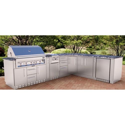 Sunstone Grills 30 Inch 304 Stainless Steel BBQ Island Weather Sealed Dry Storage Pantry Base Cabinet