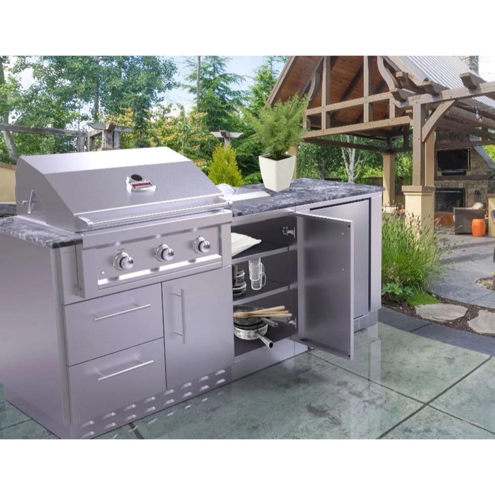 Sunstone Grills 18 Inch 304 Stainless Steel Full Height Right Hinged Single Door Base Cabinet