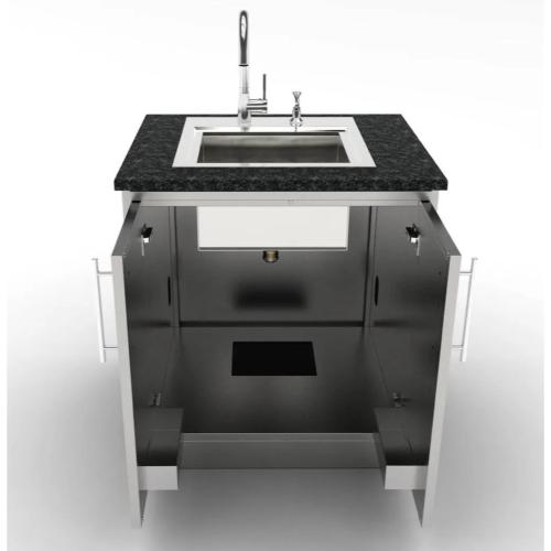 Sunstone Grills 30 Inch 304 Stainless Steel Full Height Double Door Base Cabinet