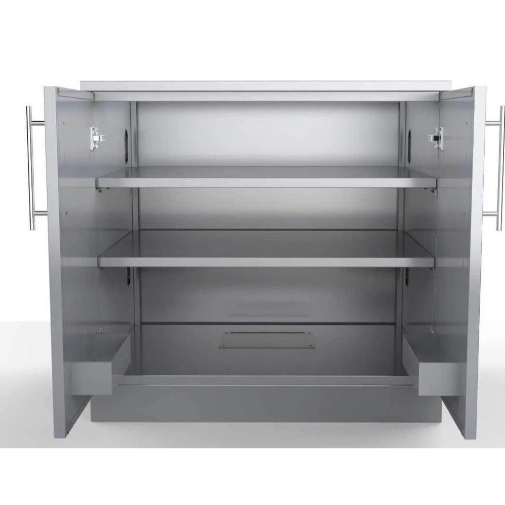 Sunstone 36 Inch 304 Stainless Steel Full Height Double Door Base Cabinet