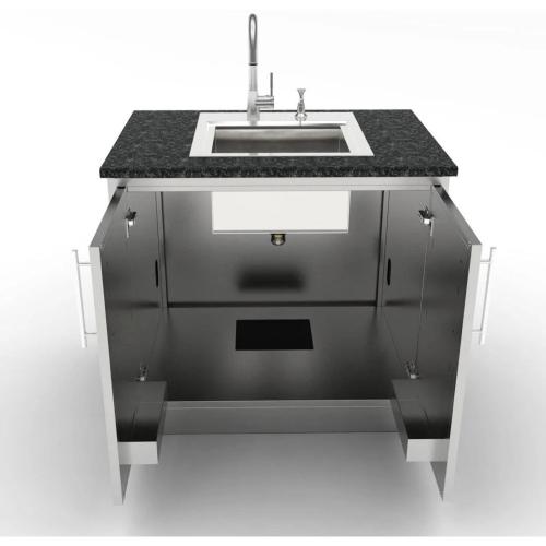 Sunstone 36 Inch 304 Stainless Steel Full Height Double Door Base Cabinet