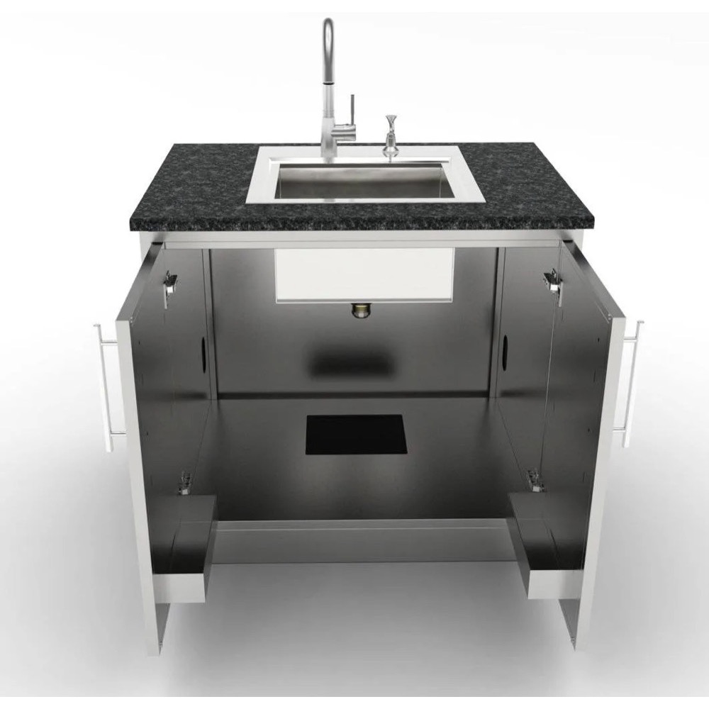 Sunstone 36 Inch 304 Stainless Steel Full Height Double Door Base Cabinet