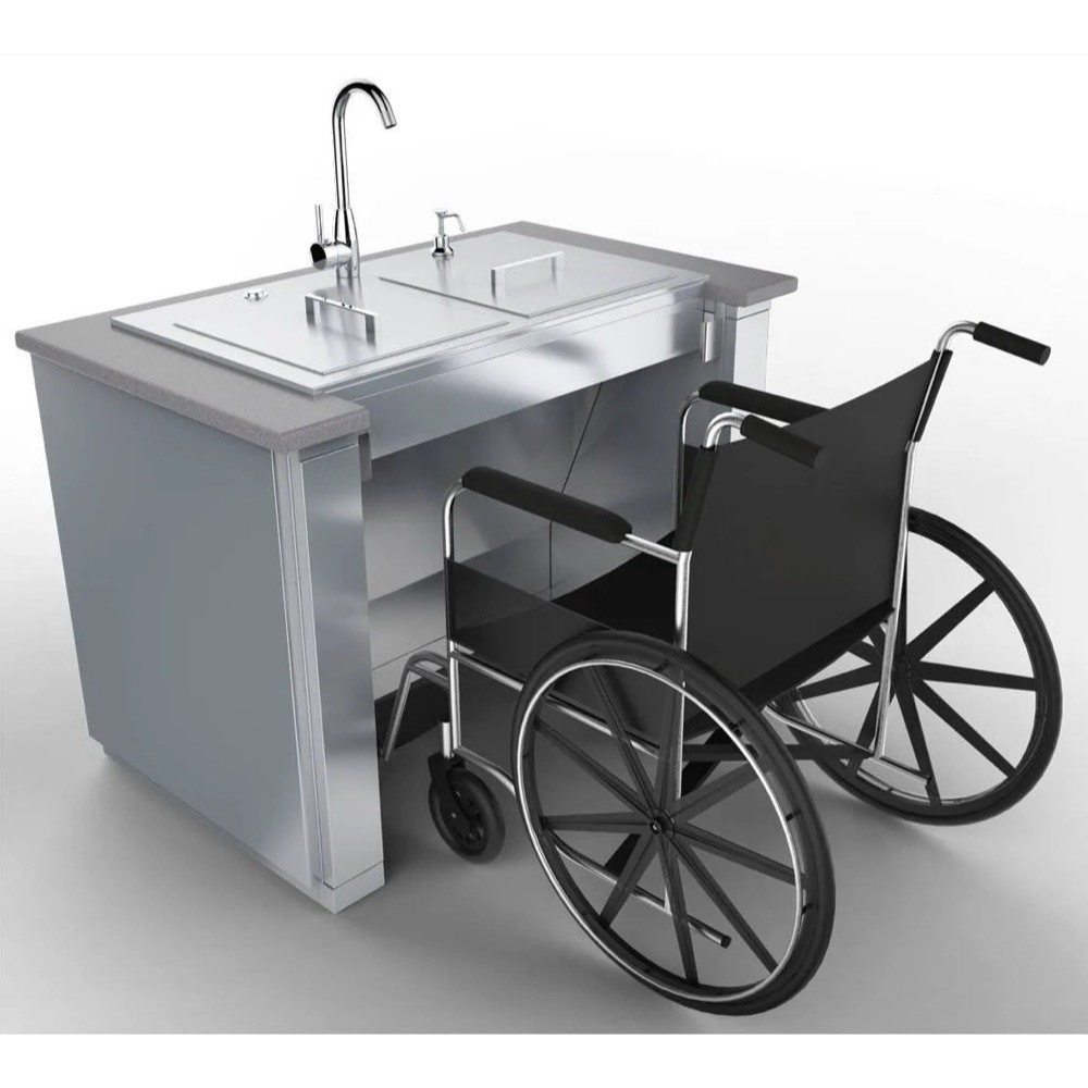 Sunstone 44 Inch ADA Compliant 304 Stainless Steel Sink Base Cabinet