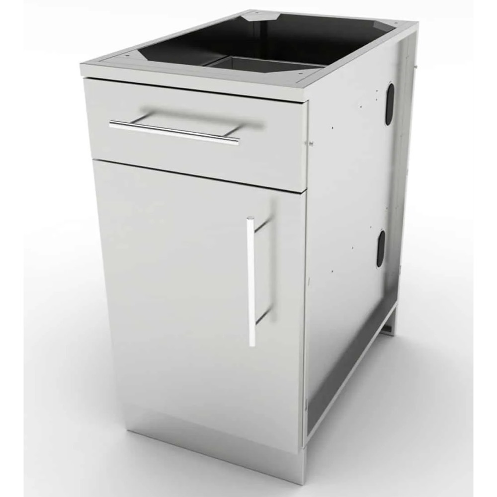 Sunstone Grills 18 Inch 304 Stainless Steel Left Hinged Single Door  and  Drawer Combo Base Cabinet