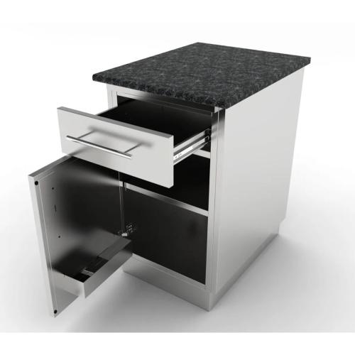 Sunstone Grills 18 Inch 304 Stainless Steel Left Hinged Single Door  and  Drawer Combo Base Cabinet