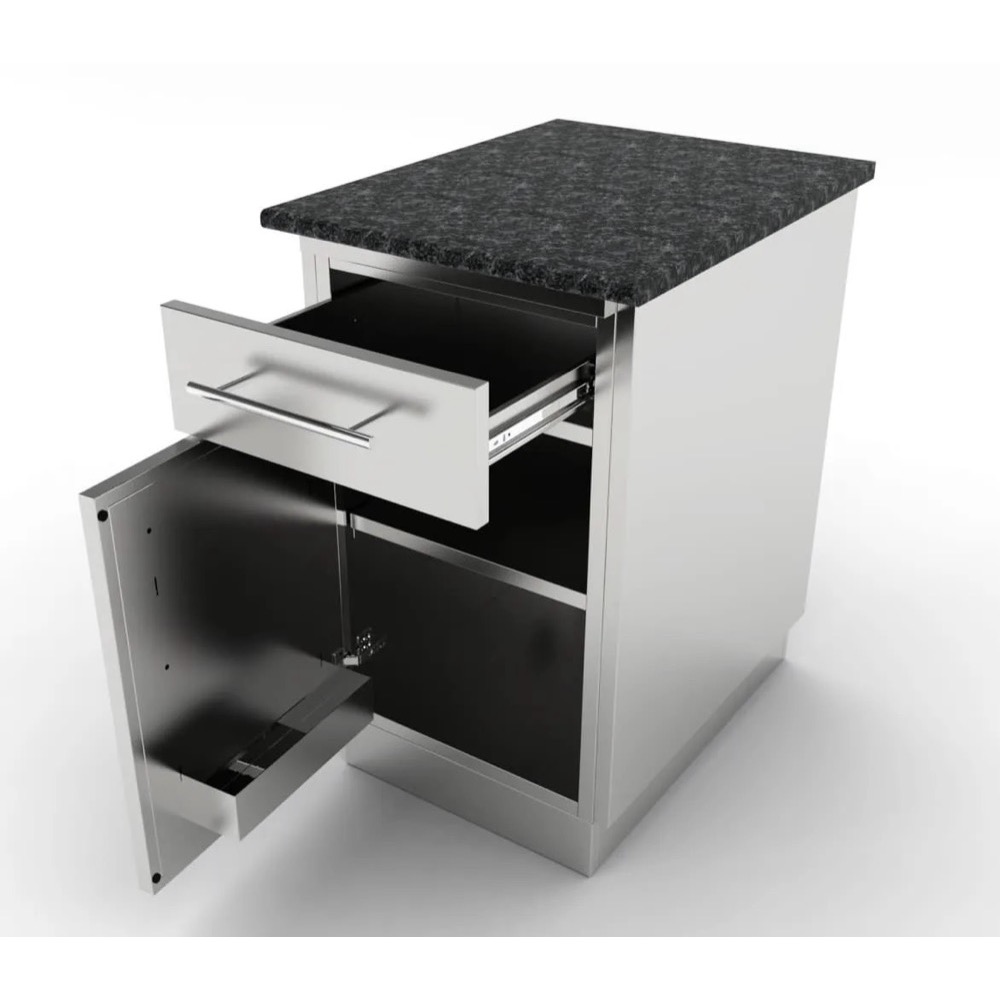 Sunstone Grills 18 Inch 304 Stainless Steel Left Hinged Single Door  and  Drawer Combo Base Cabinet