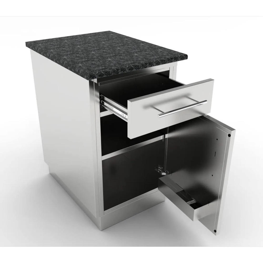 Sunstone Grills 18 Inch 304 Stainless Steel Right Hinged Single Door  and  Drawer Combo Base Cabinet