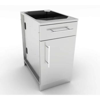 Sunstone Grills 18 Inch 304 Stainless Steel Right Hinged Single Door and Drawer Combo Base Cabinet SBC18CSDR350