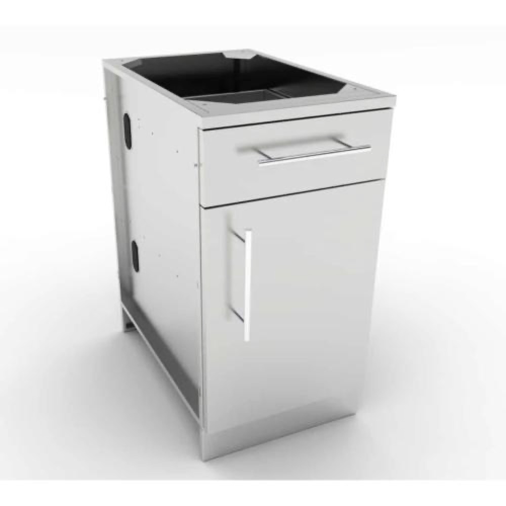 Sunstone Grills 18 Inch 304 Stainless Steel Right Hinged Single Door  and  Drawer Combo Base Cabinet