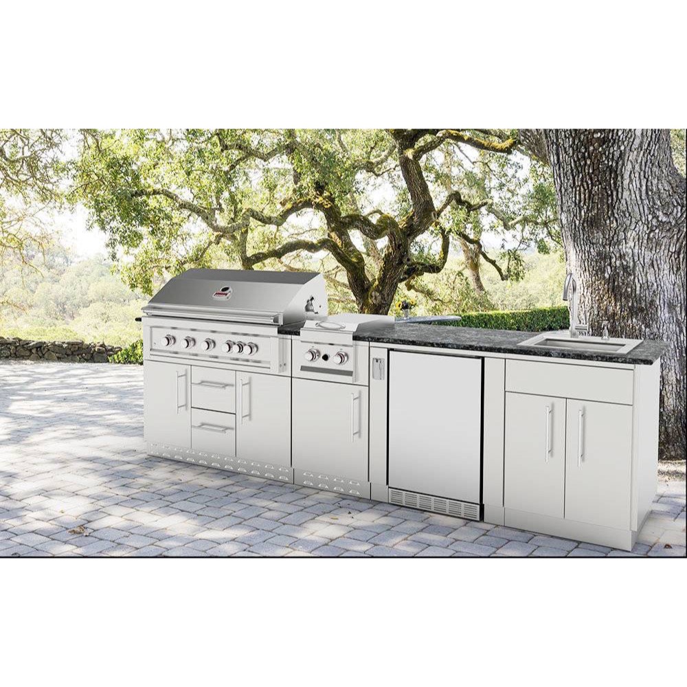 Sunstone 24 Inch 304 Stainless Steel Double Door  and  Drawer Combo Base Cabinet