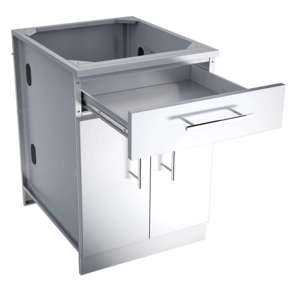 Sunstone 24 Inch 304 Stainless Steel Double Door  and  Drawer Combo Base Cabinet