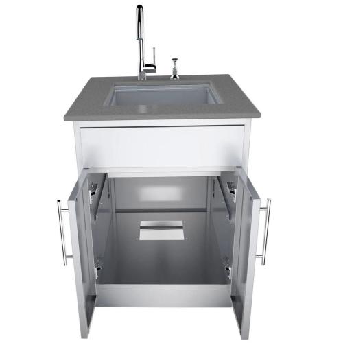 Sunstone 24 Inch 304 Stainless Steel Double Door  and  Drawer Combo Base Cabinet