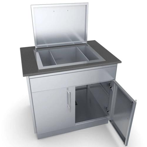Sunstone 36 Inch 304 Stainless Steel Double Door  and  Drawer Combo Base Cabinet