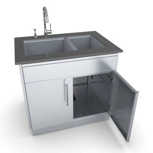 Sunstone 36 Inch 304 Stainless Steel Double Door  and  Drawer Combo Base Cabinet