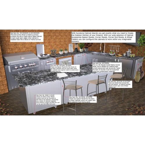 Sunstone Grills 304 Stainless Steel BBQ Island Universal Base End Panel