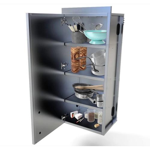 Sunstone Grills 18 Inch 304 Stainless Steel Left Hinged Full Height Single Door Upper Wall Cabinet
