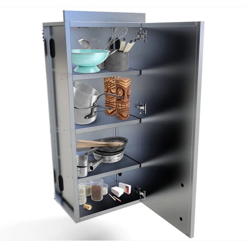 Sunstone Grills 18 Inch 304 Stainless Steel Right Hinged Full Height Single Door Upper Wall Cabinet
